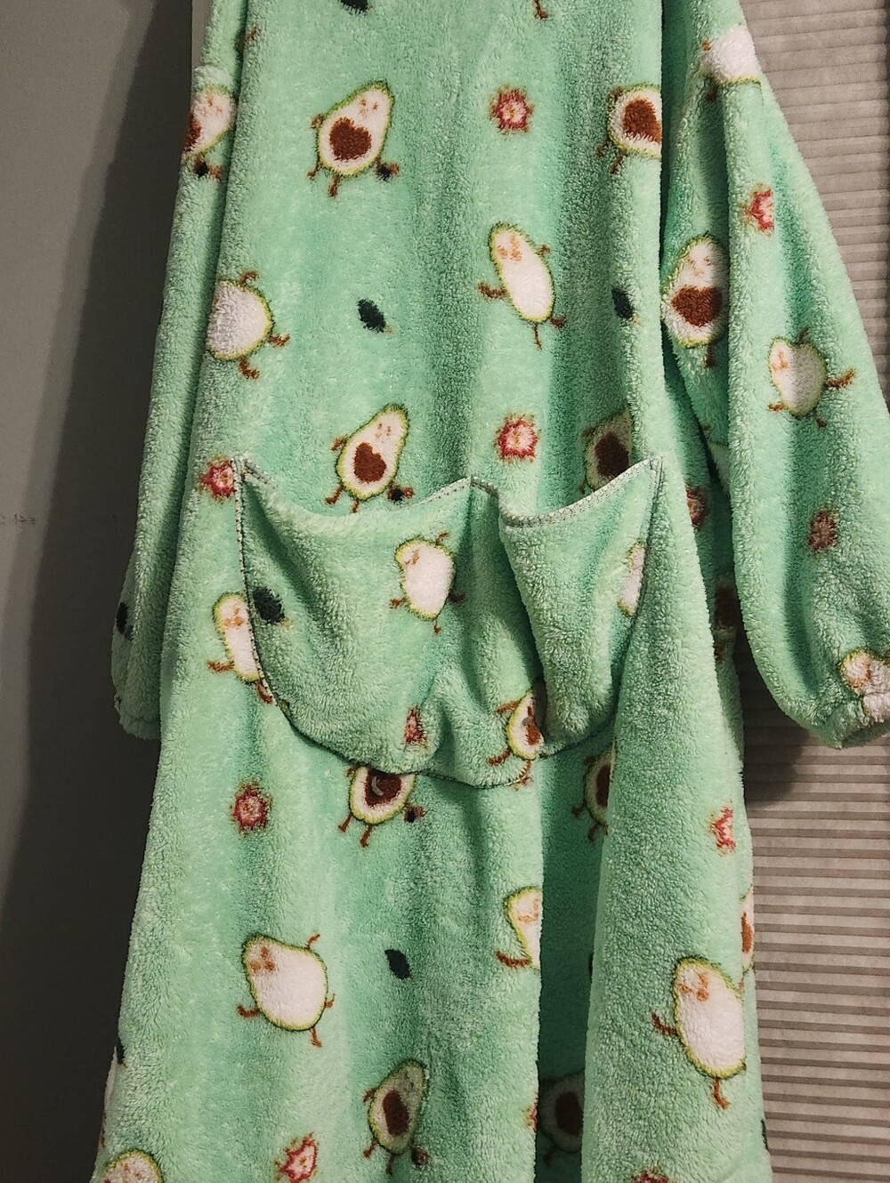 Adult Avocado Print Pajamas Onsie - Mint Green